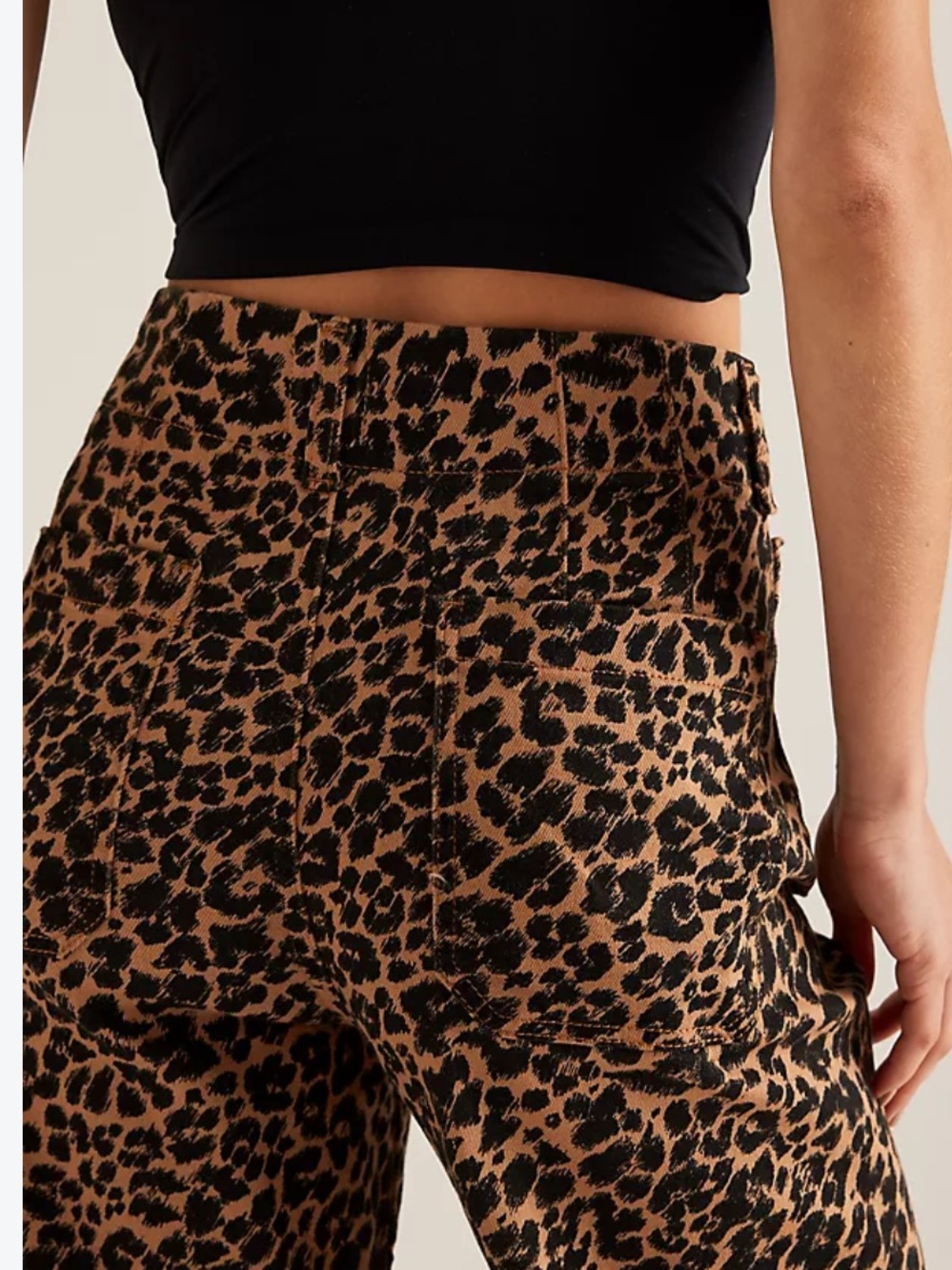 Maeve Colette High-Rise Wide-Leg Cropped Jeans in Leopard - Picture 3 of 8